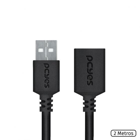 Imagem de Cabo extensor usb 2.0 macho x fêmea 2 metros extensão usb