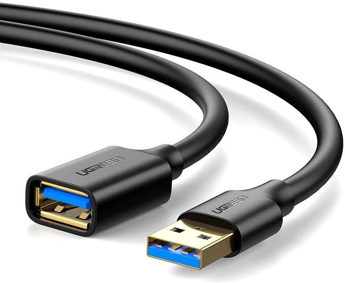 Cabo Extensor USB 3.0 2m M/F US129 - Ugreen Menor preço em Cabo Extensor USB 3.0 2m M/F US129 - Ugreen
