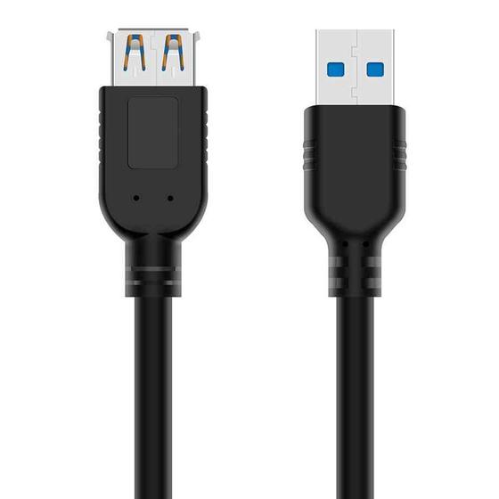 Imagem de Cabo Extensor USB 3.0 A Macho para USB 3.0 A Fêmea, PlusCable, 3 Metros - USBAF3030