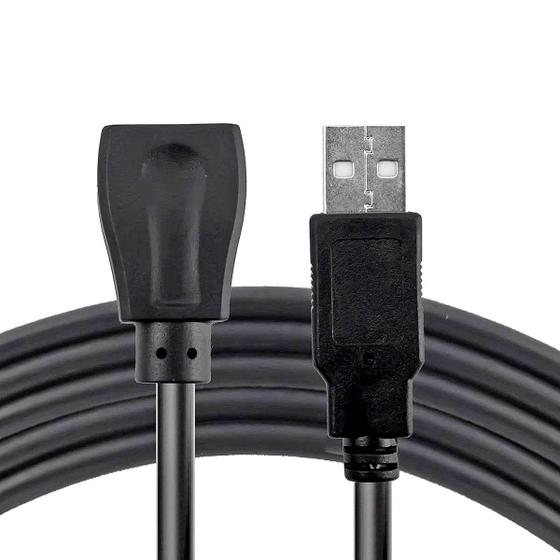 Imagem de Cabo Extensor USB de 5 Metros AM+AF Macho x Fêmea com Filtro contra Interferências NT 03934 Preto