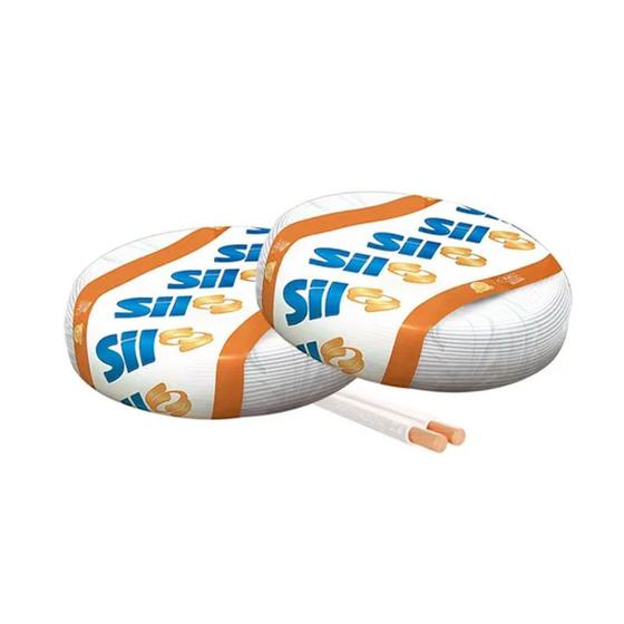 Cabo Fio Flexível Paralelo 2x1mm Branco Rolo 50 Metros Sil Menor preço em Cabo Fio Flexível Paralelo 2x1mm Branco Rolo 50 Metros Sil