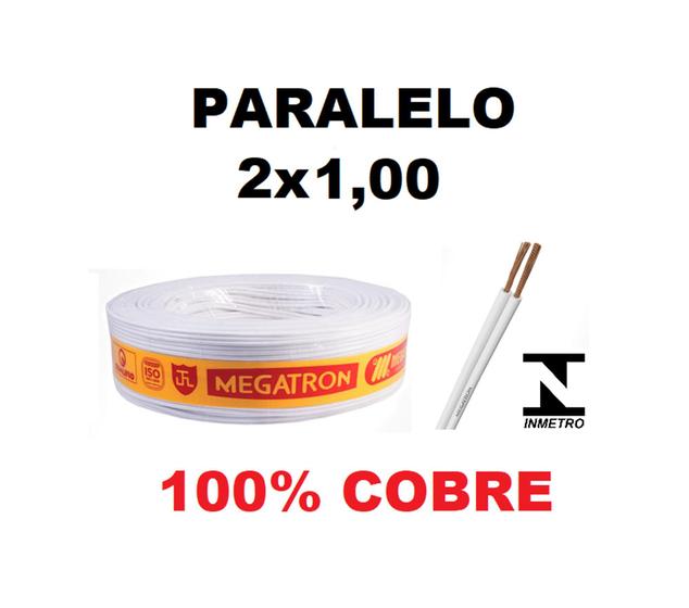 Cabo Fio Paralelo 2x1,00mm Duplo Branco 5MT Elétrico - 5 metros Menor preço em Cabo Fio Paralelo 2x1,00mm Duplo Branco 5MT Elétrico - 5 metros