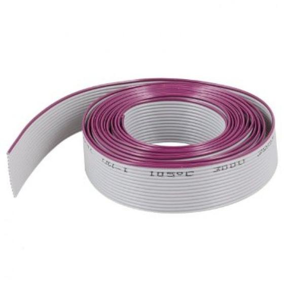 Imagem de Cabo Flat Cinza 28AWG de 14 Vias - Rolo com 76 Metros
