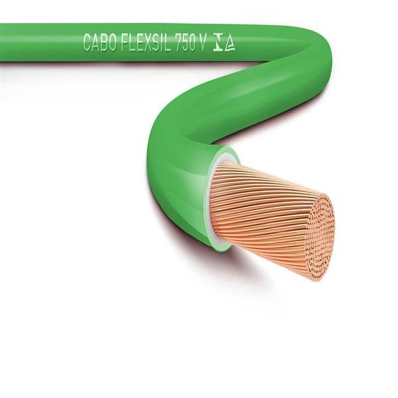 Imagem de Cabo Flexível Flexsil Sil 6 mm², 750V, Verde 25 metros