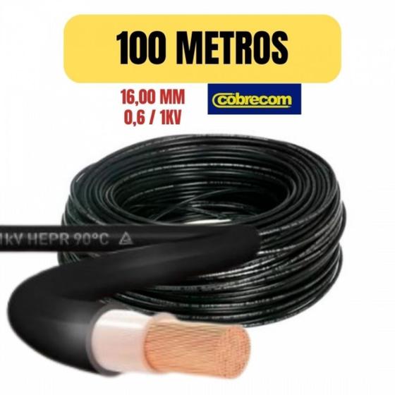 Imagem de Cabo flexivel nax 0,6/1kv 16mm preto 100 metro cobrecom imetro