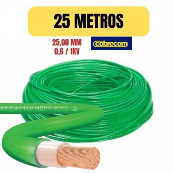 Imagem de Cabo flexivel nax 0,6/1kv 25mm verde 25 metro cobrecom imetro