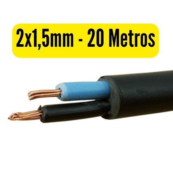 Imagem de Cabo Flexível PP Fio P/ Extensão 2x1,5mm - Rolos com 10, 20, 30, 40, 50 e 100 Metros