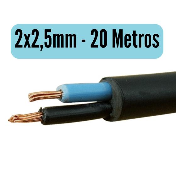 Imagem de Cabo Flexível PP Fio P/ Extensão 2x2,5mm - Rolos com 10, 20, 30, 40, 50 e 100 Metros