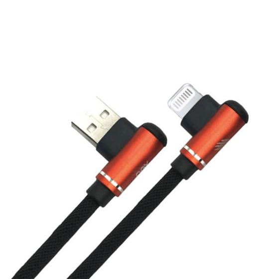 Imagem de CABO GAMER 90 GRAUS C10 LIGHTNING X USB A 2.1Ah 1m PRETO OEX