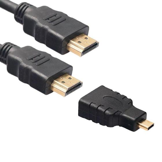 Imagem de Cabo HDMI 1.4 com 1 Adaptador Micro HDMI 1,50 Metros