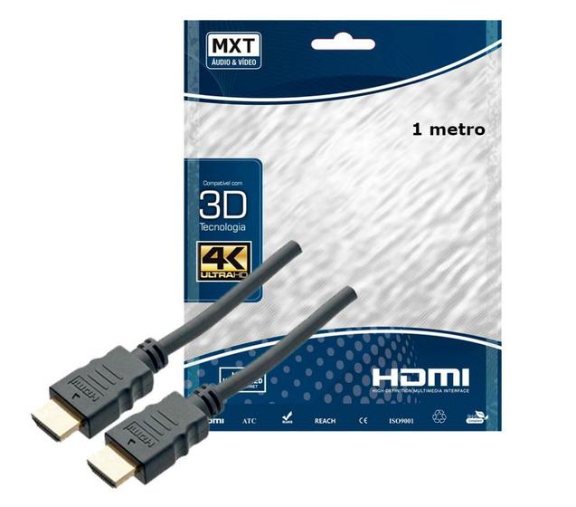Imagem de Cabo HDMI 1 metro 2.0 4K ULTRA HD pino dourado - MXT
