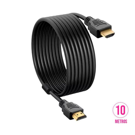 Imagem de Cabo HDMI 10m P/ TV PC Notebook Alta Resolução Full HD 5Gps Video Adaptador Imagem e Som Console Videogame Conversor