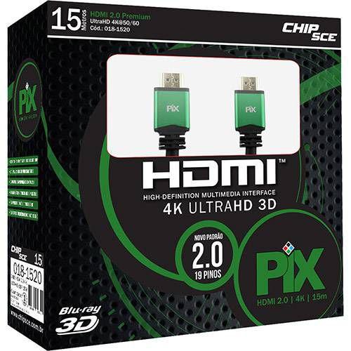 Imagem de Cabo HDMI 15 Metros 2.0 4K ULTRA HD 3D 19 Pinos HDR CHIP SCE 018-1520