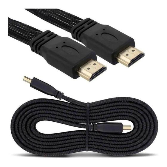 Imagem de Cabo Hdmi 2.0 3 Metros 1.4 Achatado Com Malha Preto - GLOBAL