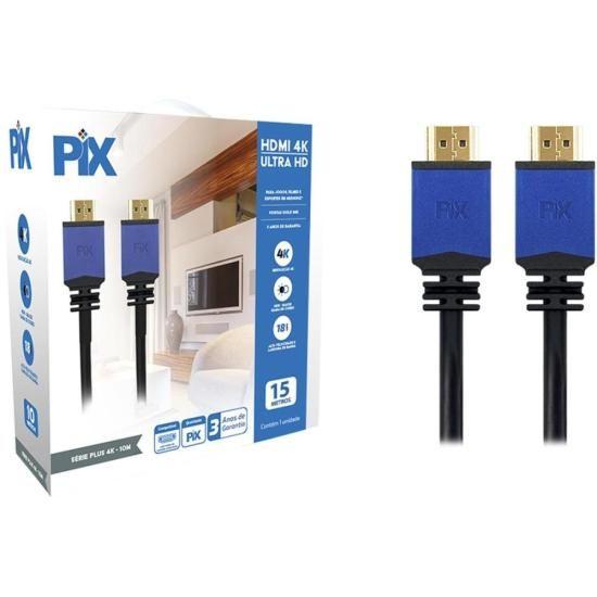 Imagem de Cabo HDMI 2.0 4k 19 Pinos Com Filtro 15m Pix