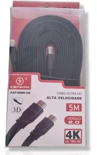 Cabo Hdmi 2.0 4k 3d Full Hd 1080 5 Metros Kap Menor preço em Cabo Hdmi 2.0 4k 3d Full Hd 1080 5 Metros Kap