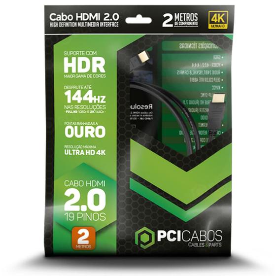 Imagem de Cabo Hdmi 2.0 4K 50/60Hz 2160P 2 Metros