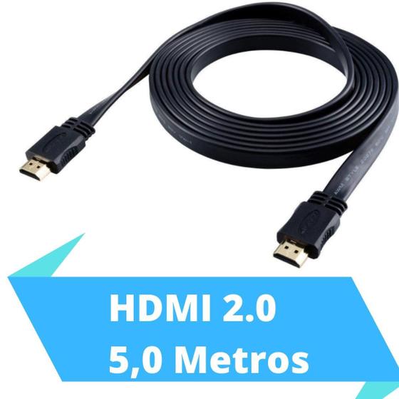 Imagem de Cabo HDMI 2.0 4K Achatado 3D Full HD Tv Game PC 5,0 Metros