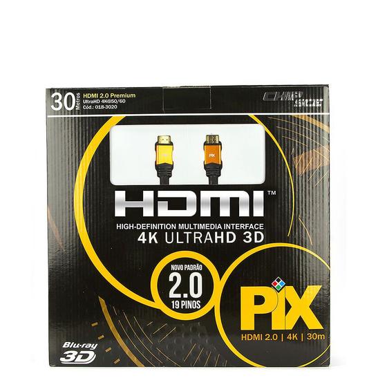 Imagem de Cabo HDMI 2.0 - 4K, Ultra HD, 3D, 19 Pinos - 30 metros