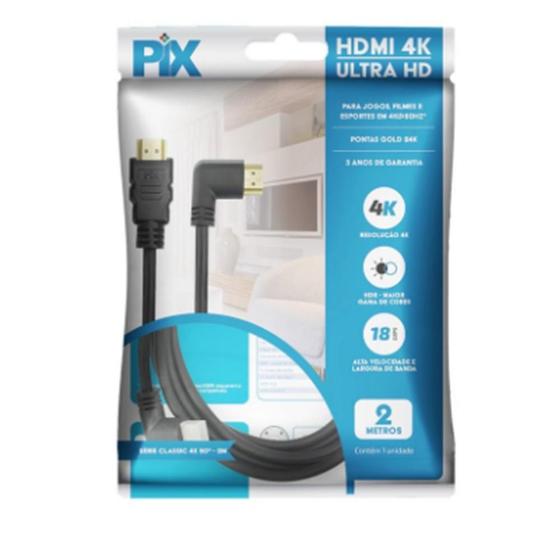 Imagem de Cabo Hdmi 2.0 90 Graus: Alta Definição Com Conector