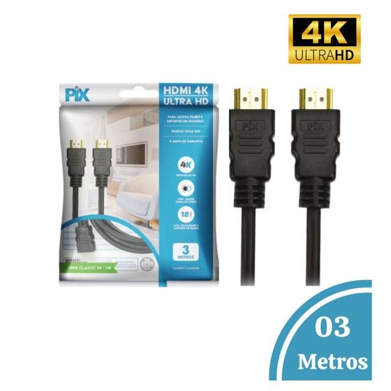 Imagem de Cabo HDMI 2.0 Ultra HD 4K 3D Banhado a Ouro Para Game PC Notebook TV