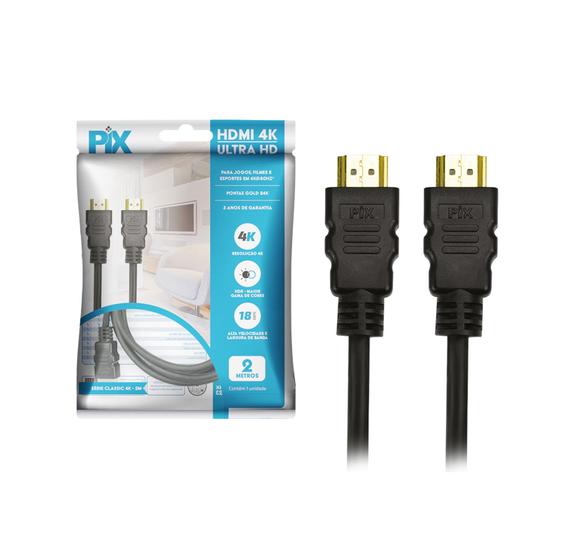 Imagem de Cabo HDMI 2.0v 4K Ultra HD 3D com 2 metros - PIX 018-2222