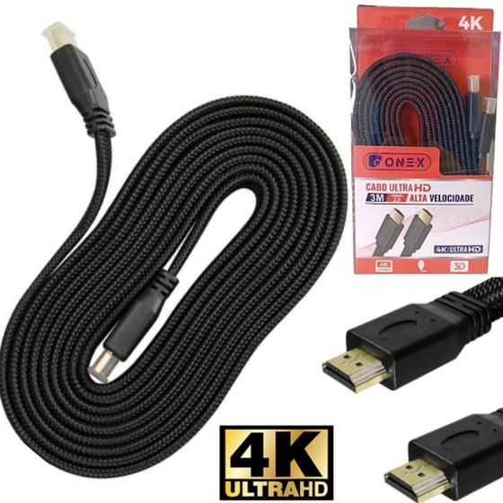 Imagem de Cabo HDMI 3 Metros 4K HDR Para TV e Computador