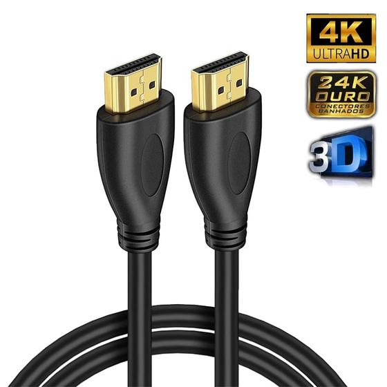 Cabo Hdmi 5 Metros 4k 120hz Ultra HD 5m Banhado A Ouro Blindado Menor preço em Cabo Hdmi 5 Metros 4k 120hz Ultra HD 5m Banhado A Ouro Blindado