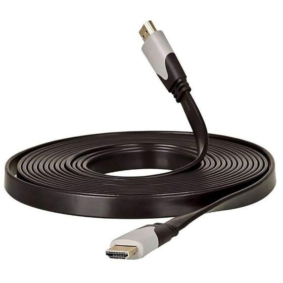 Imagem de Cabo HDMI 5 Metros Flat (Fino) FullHD 1080p 3D v1.4 Para Computador Notebook Projetor TV Video Game