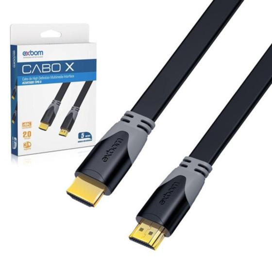 Imagem de Cabo hdmi 5m achatado exbom cbx-h2b50sm