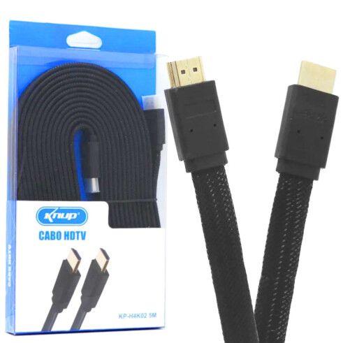 Imagem de Cabo hdmi achatado 5 metros com malha knup - kp-h4k02 5m