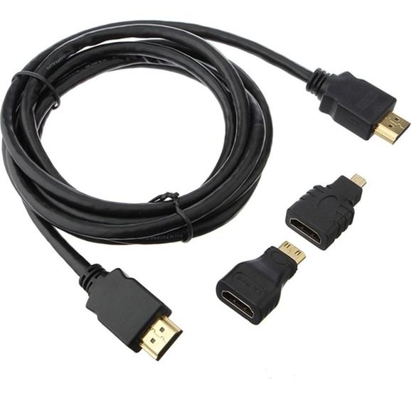 Imagem de Cabo Hdmi Adaptador Micro E Mini Hdmi 1.80 Mt Tablet Tv Note