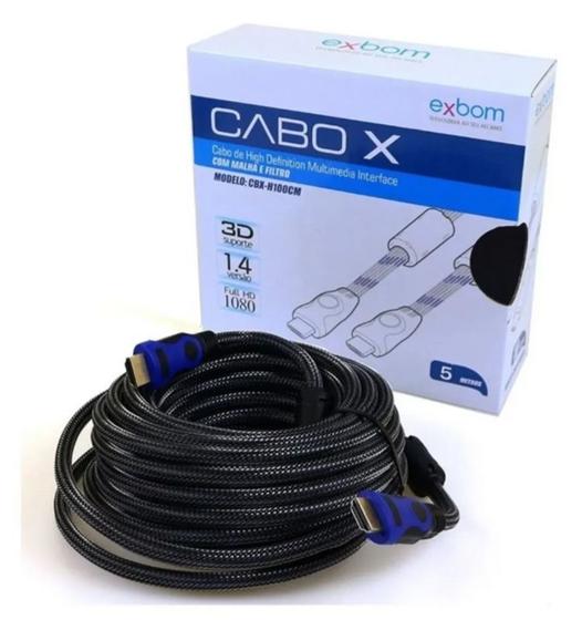 Imagem de Cabo HDMI alta qualidade, nylon, Exbom CBX - H50CM 5m