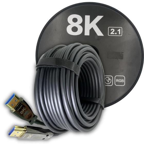 Imagem de Cabo Hdmi Fibra Óptica 2.1 60hz 3d 48gbps 30 Metros 8k