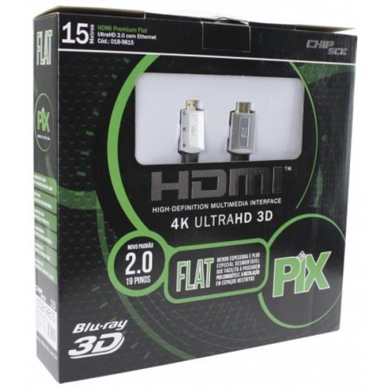 Imagem de Cabo hdmi flat desmontavel - 2.0 4k hdr 19p 15m