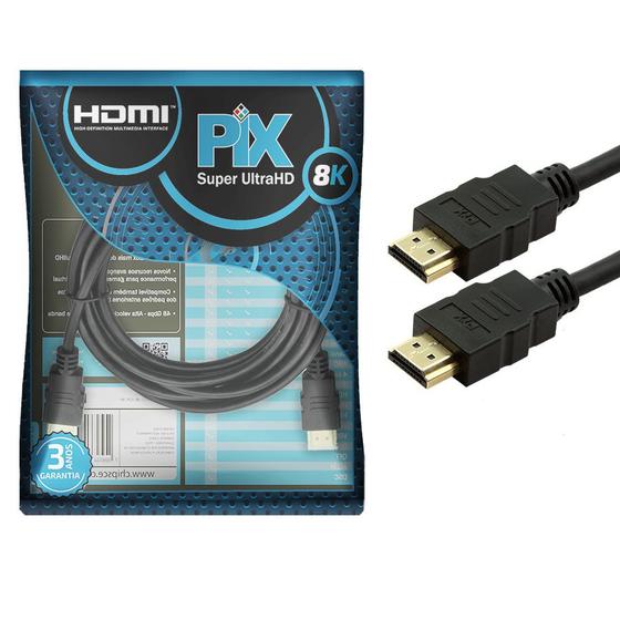 Imagem de Cabo Hdmi Gold 2.1 8k Hdr 19p 0,5m Pix