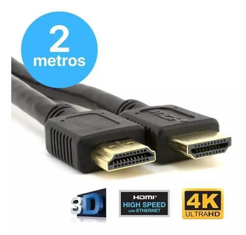 Imagem de Cabo Hdmi Gold 2 Mts 2.0 4k 2.0 Full Hd 3d Tv Lcd Compatível com Ps3 Xbox