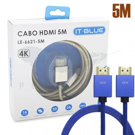 Imagem de Cabo hdmi it-blue 4k 5m le-6621