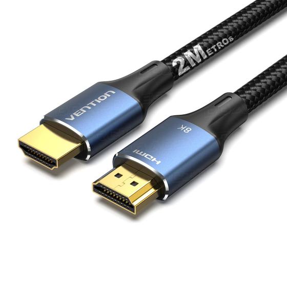 Imagem de Cabo HDMI macho para HDMI macho 8K 60Hz 4K 120Hz Blindado 2m