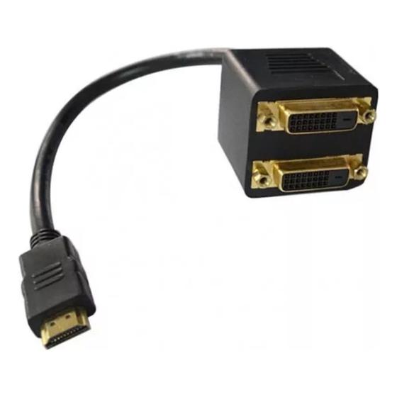 Cabo Hdmi Para Dvi Com 2 Saídas Ideal Para Trabalho Duplo - Sem marca Imagem de Cabo Hdmi Para Dvi Com 2 Saídas Ideal Para Trabalho Duplo