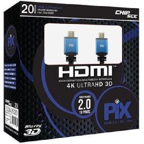 Imagem de Cabo HDMI Pix Ultrahd 1.4 3D 4K 20m - Resistente e Prático