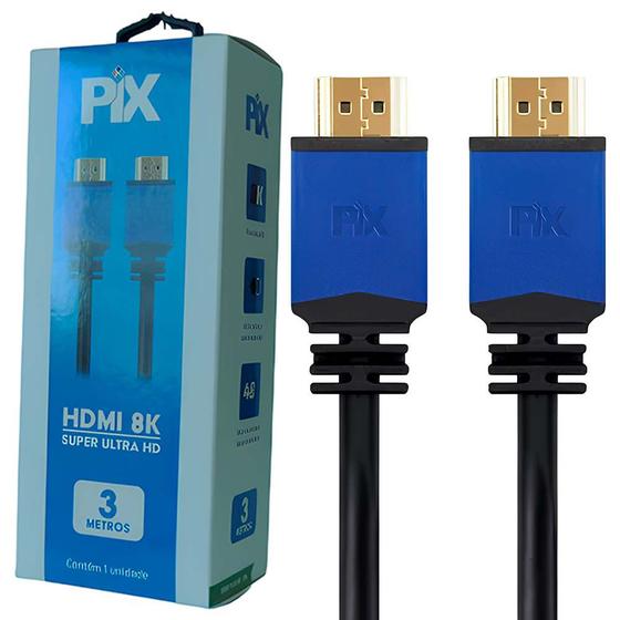 Imagem de Cabo HDMI Plus 2.1 8K HDR 19p 3 Metros - PIX