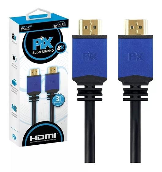 Imagem de Cabo Hdmi Premium 2.1 1,5 Metros 4k 144hz 8k 120hz 48g Gamer Pix