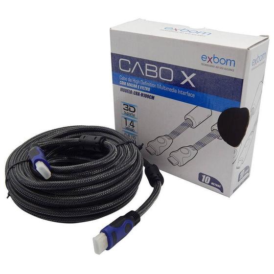 Imagem de Cabo Hdmi x Hdmi com filtro 1.4 3D 10 Mts