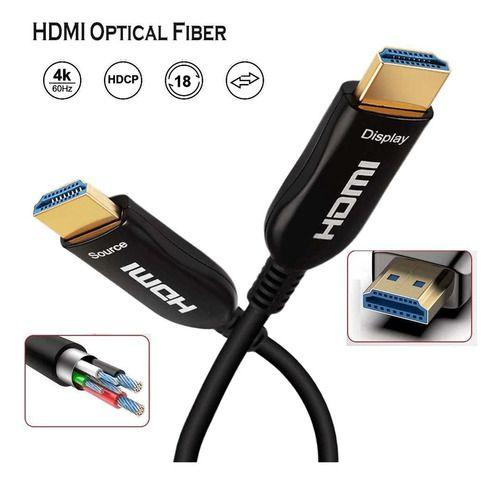 Imagem de Cabo Hdmi X Hdmi Fibra Optica 2.0 4k (100 Metros).