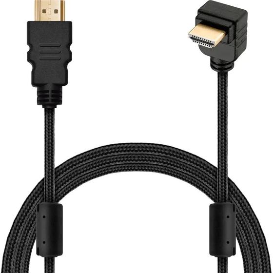 Imagem de Cabo hdmi x hdmi para projetor tv notebook conector 90 graus