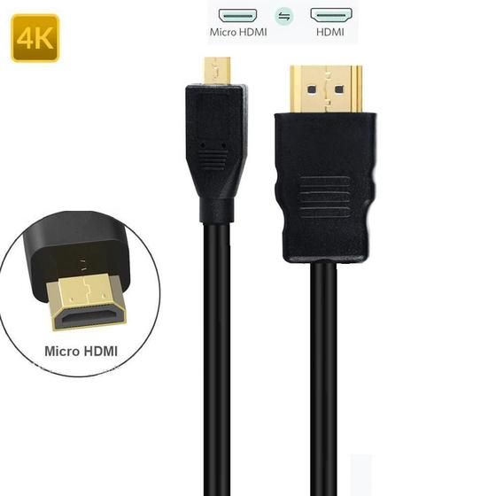 Imagem de Cabo Hdmi X Micro-Hdmi 2.0 4K Ultra Hd Alta Velocidade 50Cm