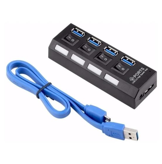 Imagem de Cabo Hub Usb Shinka 4 Portas 3.0 Com Led Indicador 5Gbps