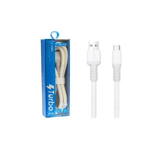 Imagem de Cabo IT BLUE Ultragrosso USB Para Tipo C Turbo 5A 1M Premium