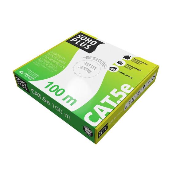 Imagem de Cabo Lan Sohoplus CAT5e 24AWG 100m CMX Branco 23200124